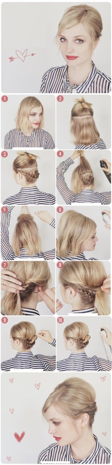 Chignon cheveux court: 