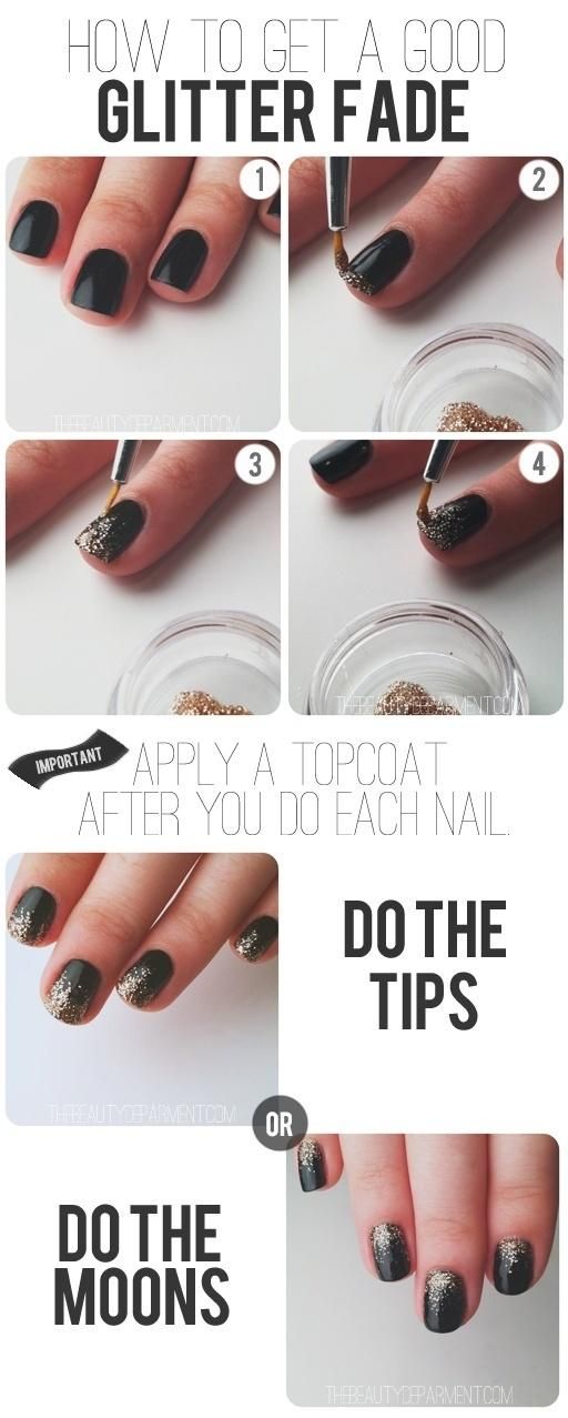 DIY Glitter Nails Art / DIY Glitter Fade Nail - Fereckels: 