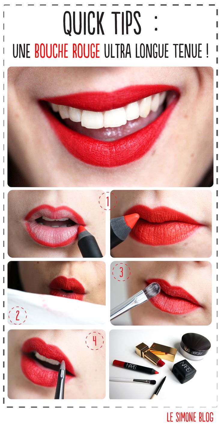 Quick Tips Bouche rouge qui tient Rouge à lèvres qui tient: 