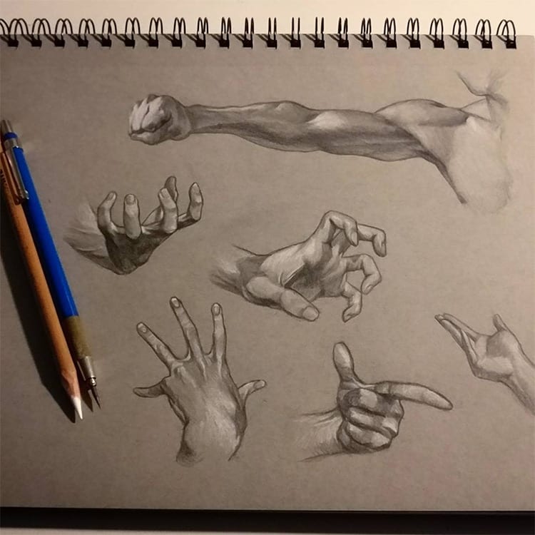 59 tutos & idées pour apprendre à dessiner une main 10