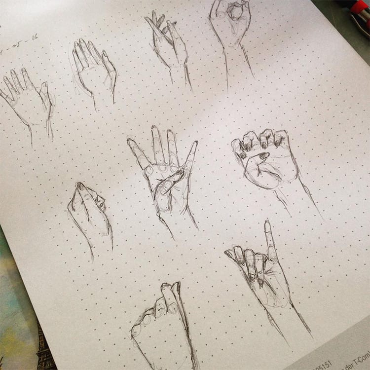 59 tutos & idées pour apprendre à dessiner une main 20
