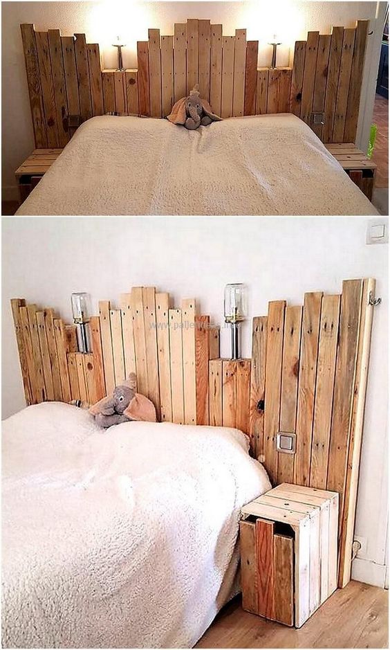 22 têtes de lit DIY originales en bois faites maison 17