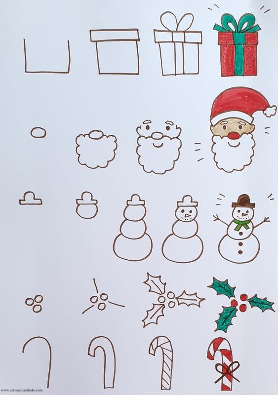 21 Tutos Dessins Noël : Pour apprendre à faire les dessiner à Noël 2