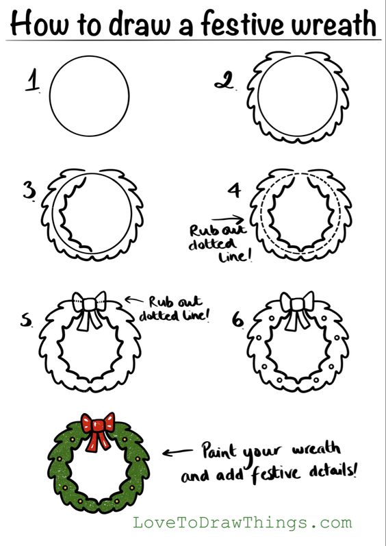 21 Tutos Dessins Noël : Pour apprendre à faire les dessiner à Noël 10