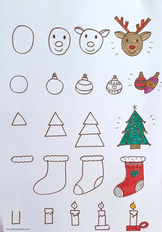 21 Tutos Dessins Noël : Pour apprendre à faire les dessiner à Noël 1