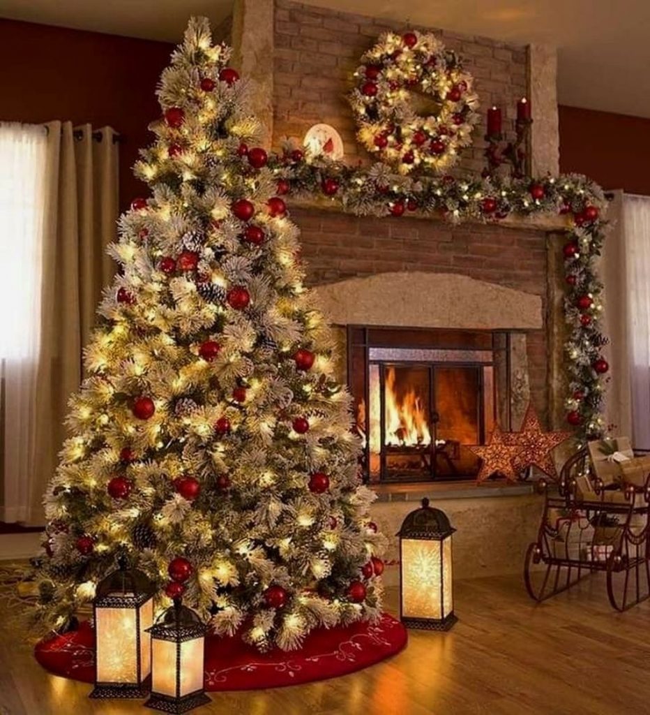 77 belles décorations de Noël pour décorer son salon 58