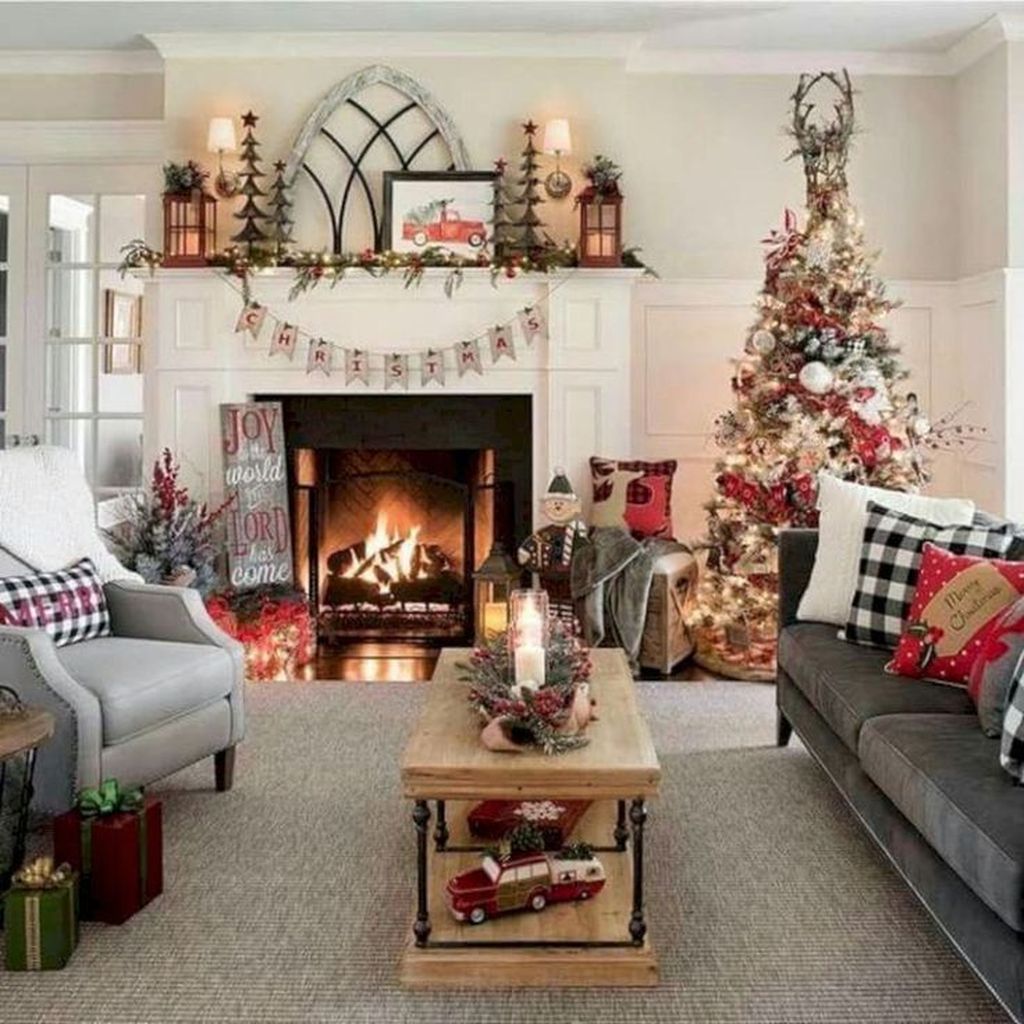 77 belles décorations de Noël pour décorer son salon 62