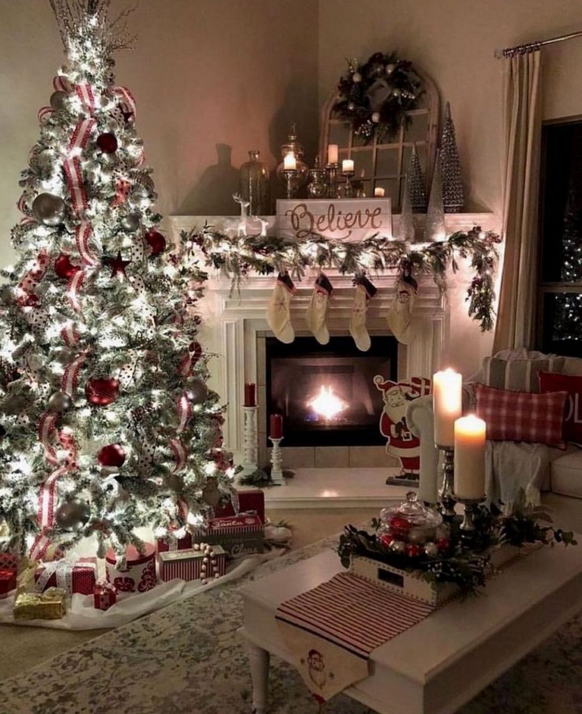 77 belles décorations de Noël pour décorer son salon 65