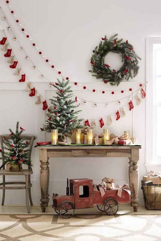 77 belles décorations de Noël pour décorer son salon 11