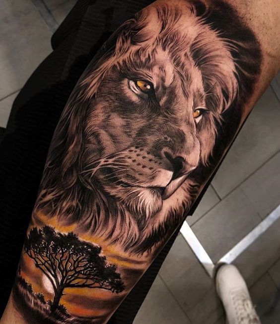 100 top idées de tatouages lion 21