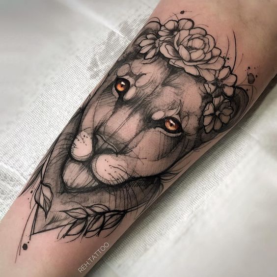 100 top idées de tatouages lion 35