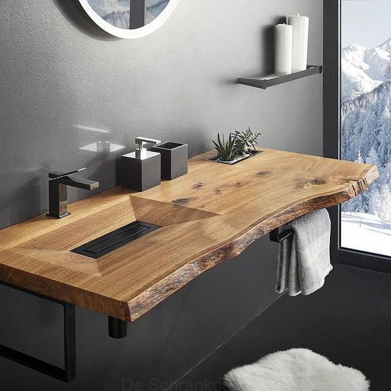 47 top idées de lavabos en bois pour s'inspirer 14