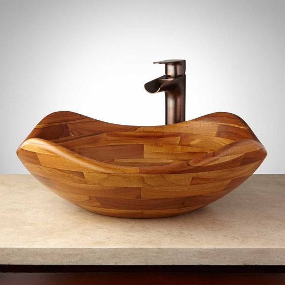47 top idées de lavabos en bois pour s'inspirer 34