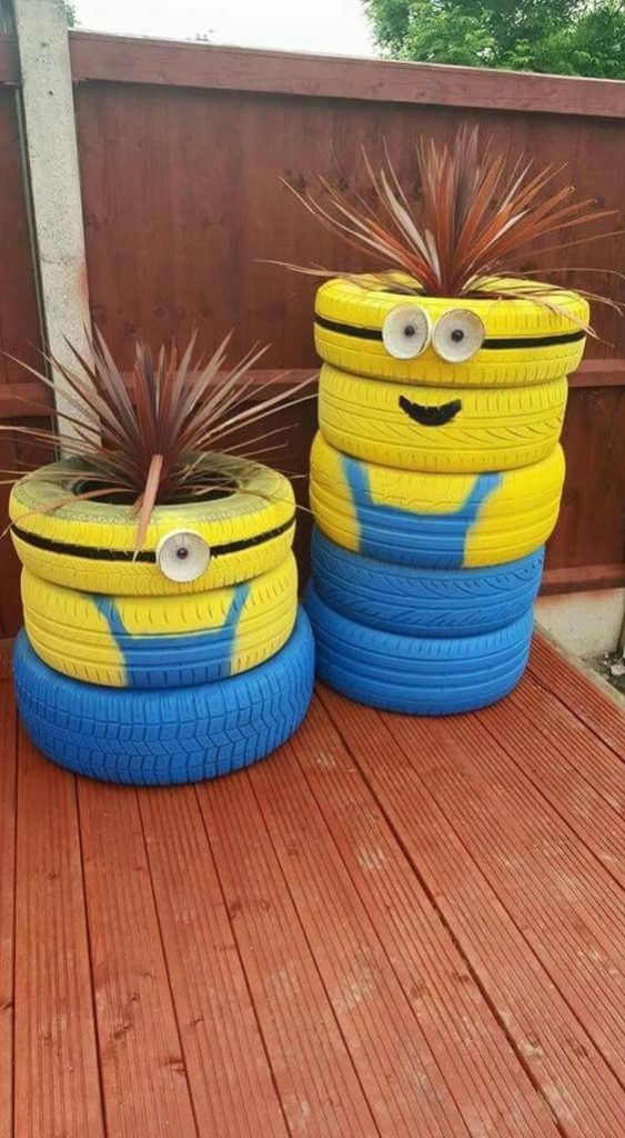 100 décors de jardin avec de vieux pneus 18