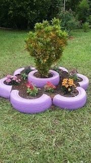 100 décors de jardin avec de vieux pneus 27