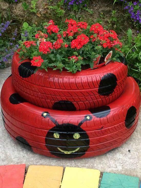 100 décors de jardin avec de vieux pneus 6