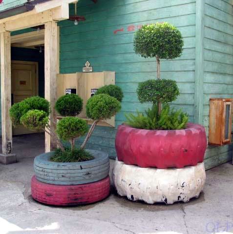 100 décors de jardin avec de vieux pneus 77
