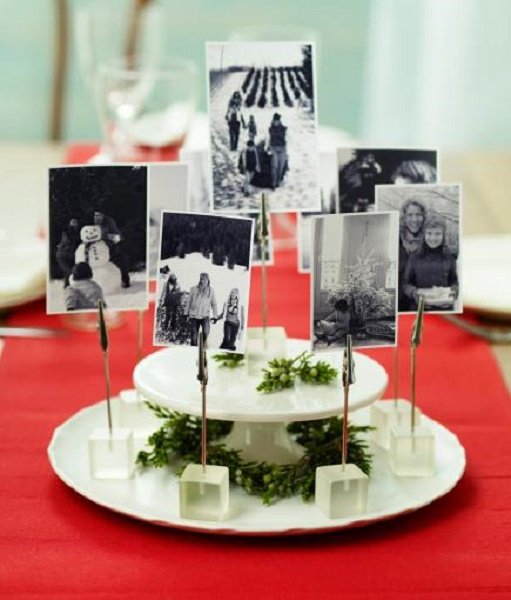 Centre de table pour Noël avec photographies 