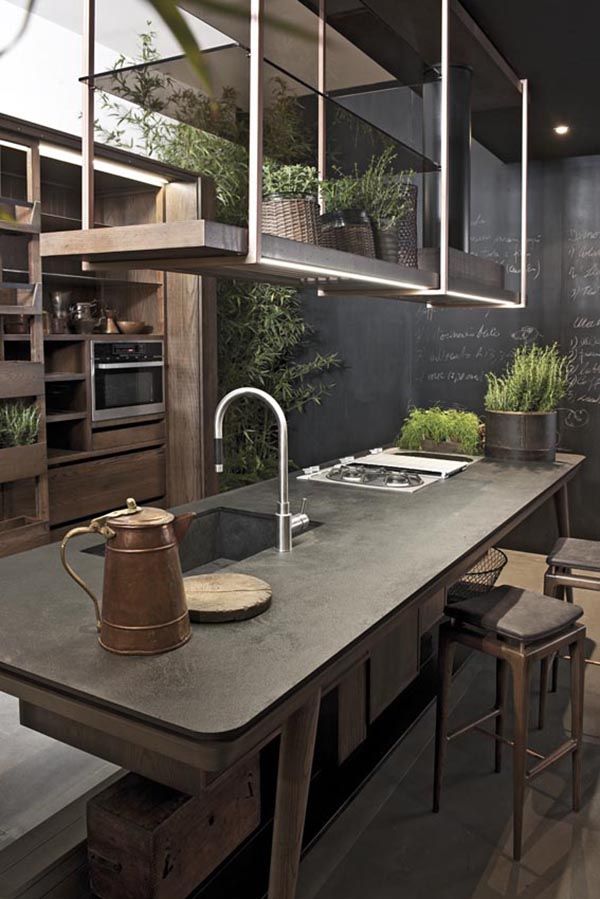 ???? Design contemporain pour cuisines à voir sur le site http://designyoutrust.com/2015/05/40-amazing-and-stylish-kitchens-with-concrete-countertops/: 