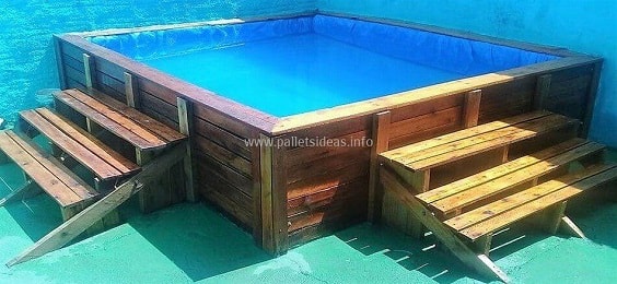 25 idées & tutos bricolage de piscines en palettes 22