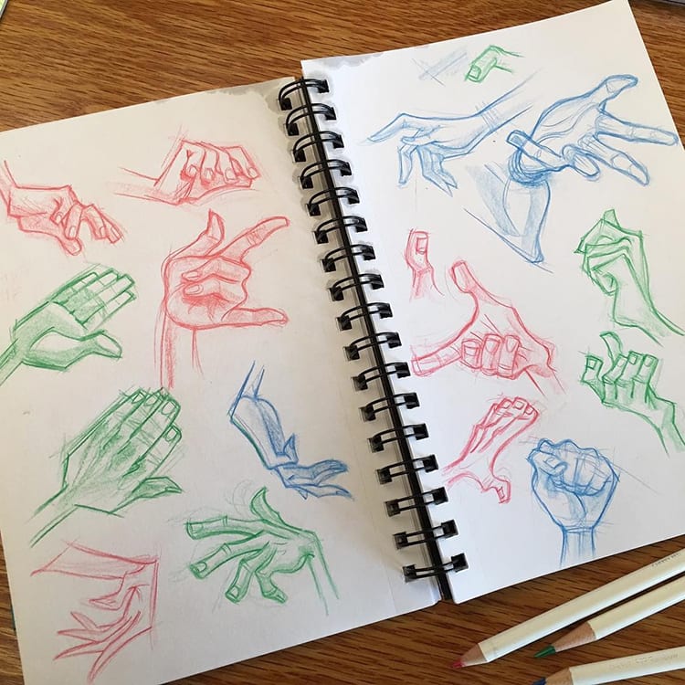 59 tutos & idées pour apprendre à dessiner une main 13