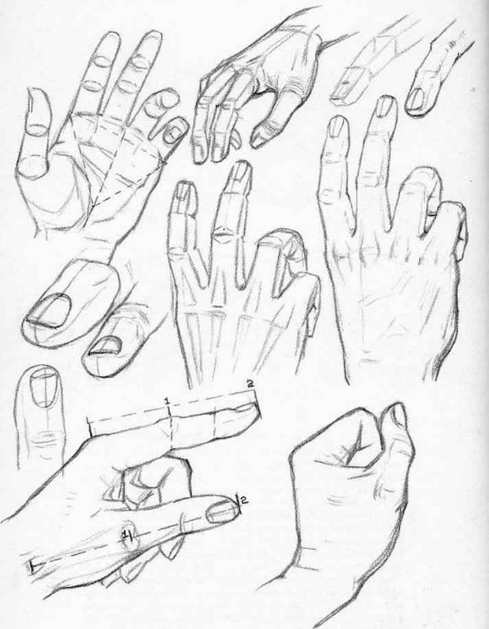 59 tutos & idées pour apprendre à dessiner une main 30