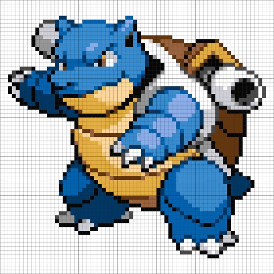 50 idées de dessins pixel art Pokémon à colorier 33