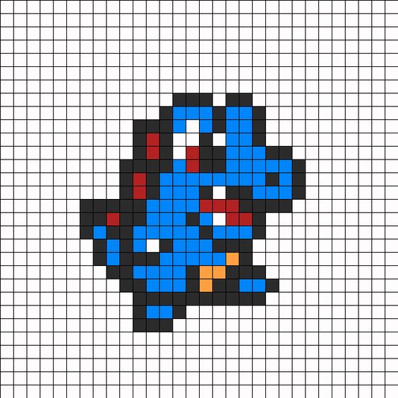 50 idées de dessins pixel art Pokémon à colorier 34