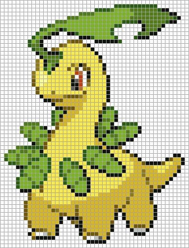 50 idées de dessins pixel art Pokémon à colorier 42