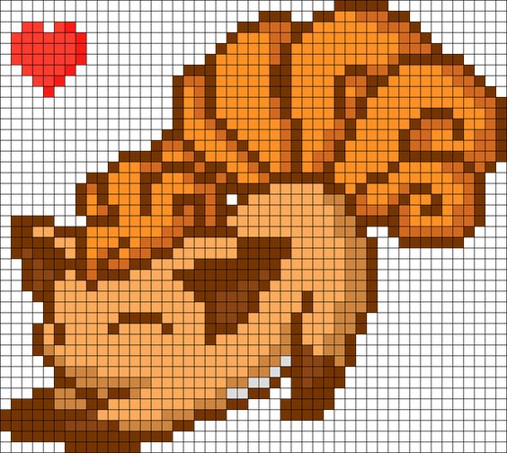 50 idées de dessins pixel art Pokémon à colorier 43