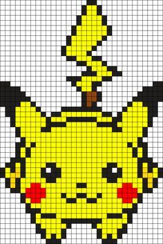 50 idées de dessins pixel art Pokémon à colorier 48