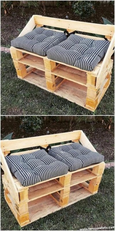 37 top idées de bancs en palettes à fabriquer soi-même 14