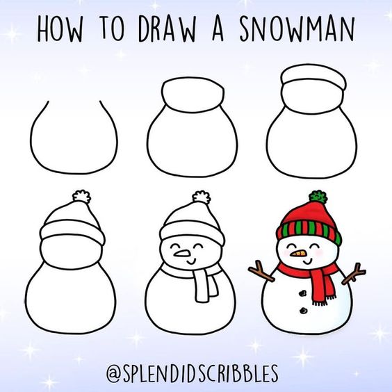 21 Tutos Dessins Noël : Pour apprendre à faire les dessiner à Noël 12