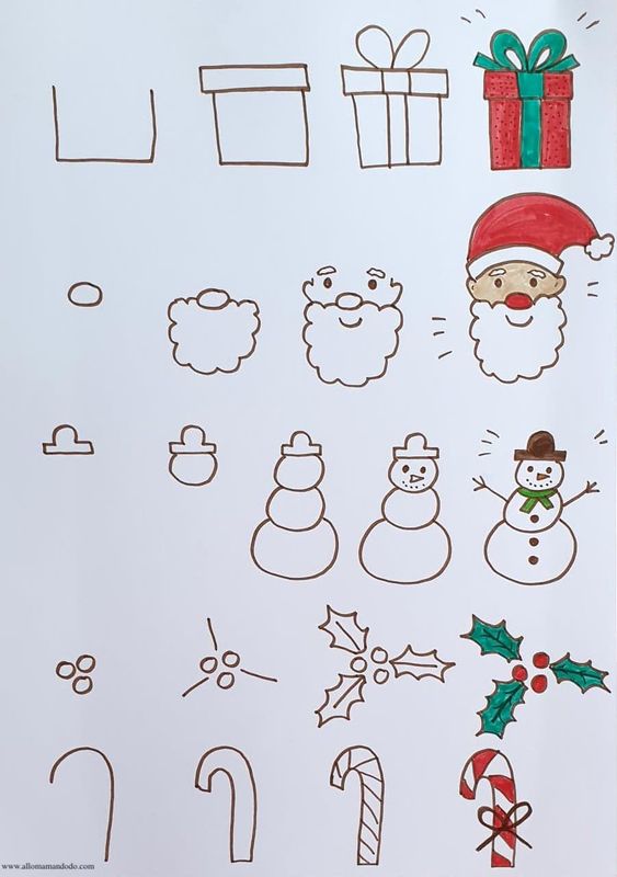 21 Tutos Dessins Noël : Pour apprendre à faire les dessiner à Noël