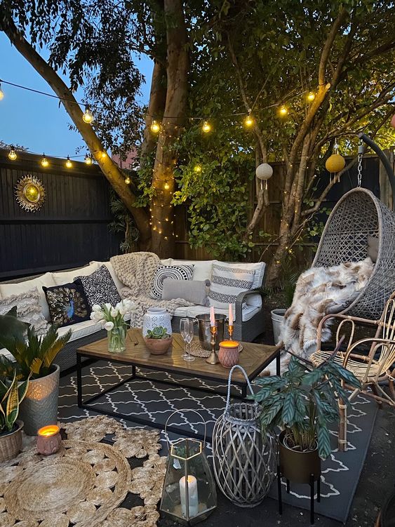 28 décorations de patio bohème en tendance 11