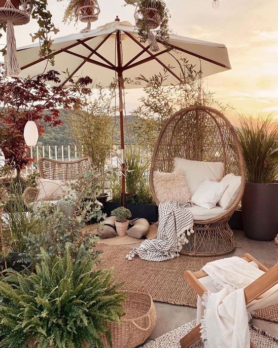 28 décorations de patio bohème en tendance 13