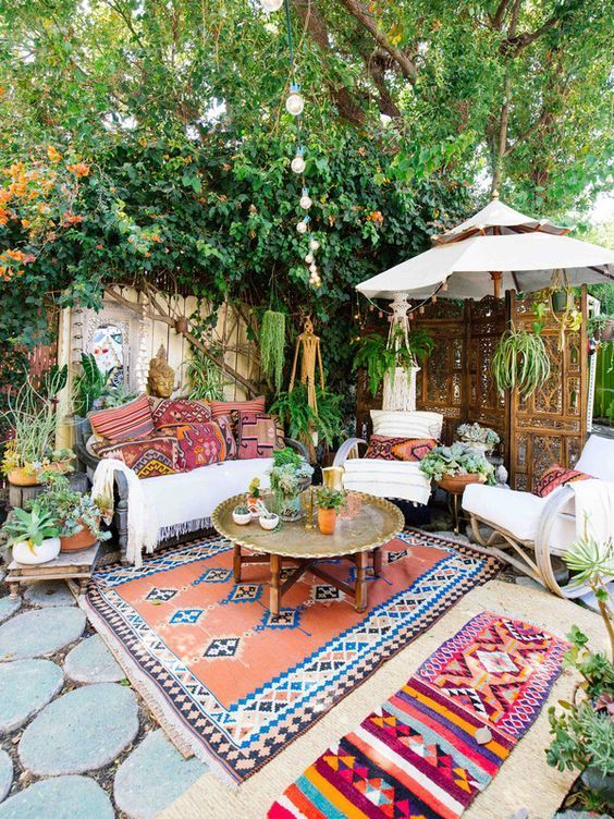 28 décorations de patio bohème en tendance 20