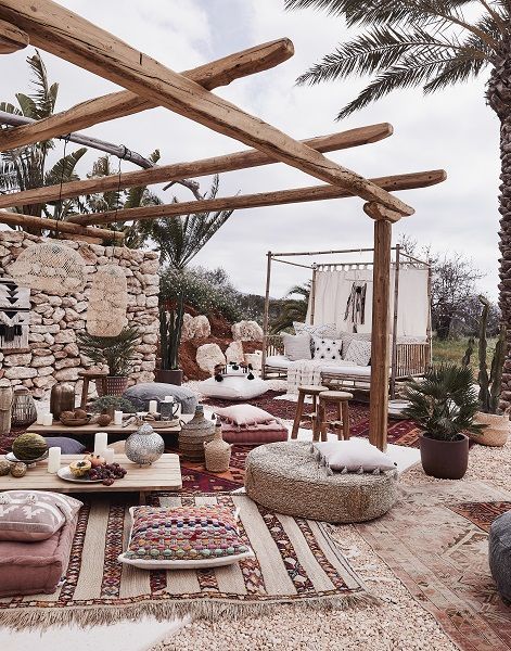 28 décorations de patio bohème en tendance 3