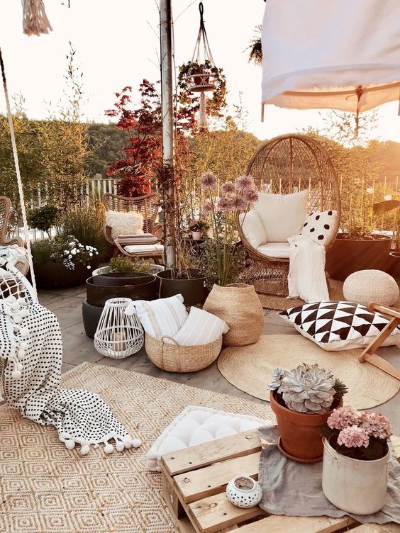 28 décorations de patio bohème en tendance 9