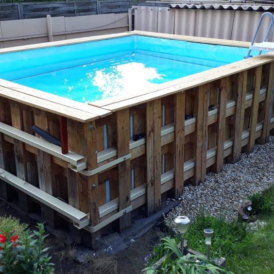 60 top idées de piscines à faire avec des palettes 34