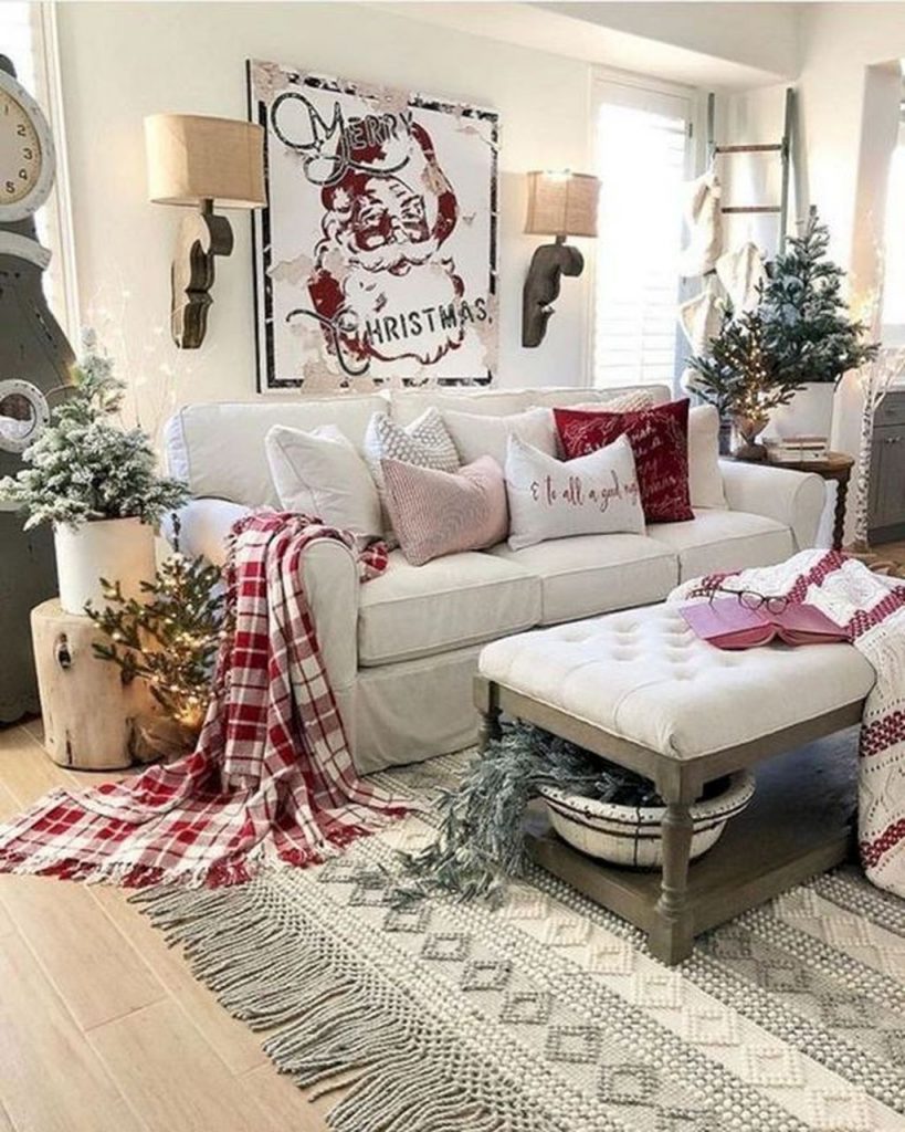 77 belles décorations de Noël pour décorer son salon 54