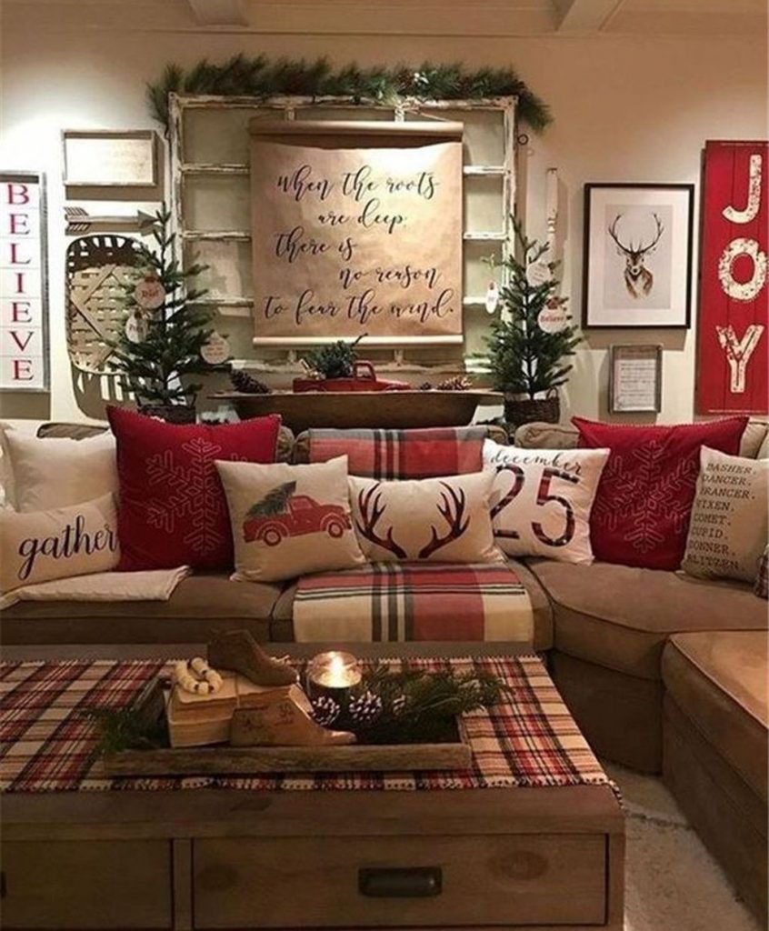 77 belles décorations de Noël pour décorer son salon 71