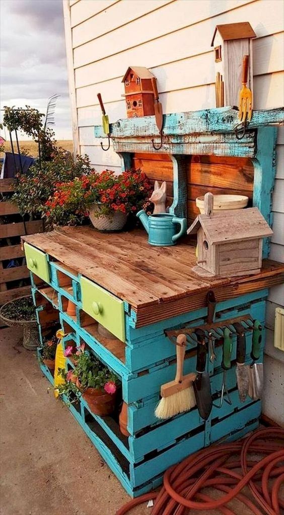 100 décors de jardin à faire à partir de palettes réutilisées 26