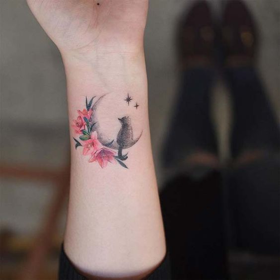 100 idées de tatouages pour les amoureux des chats 44