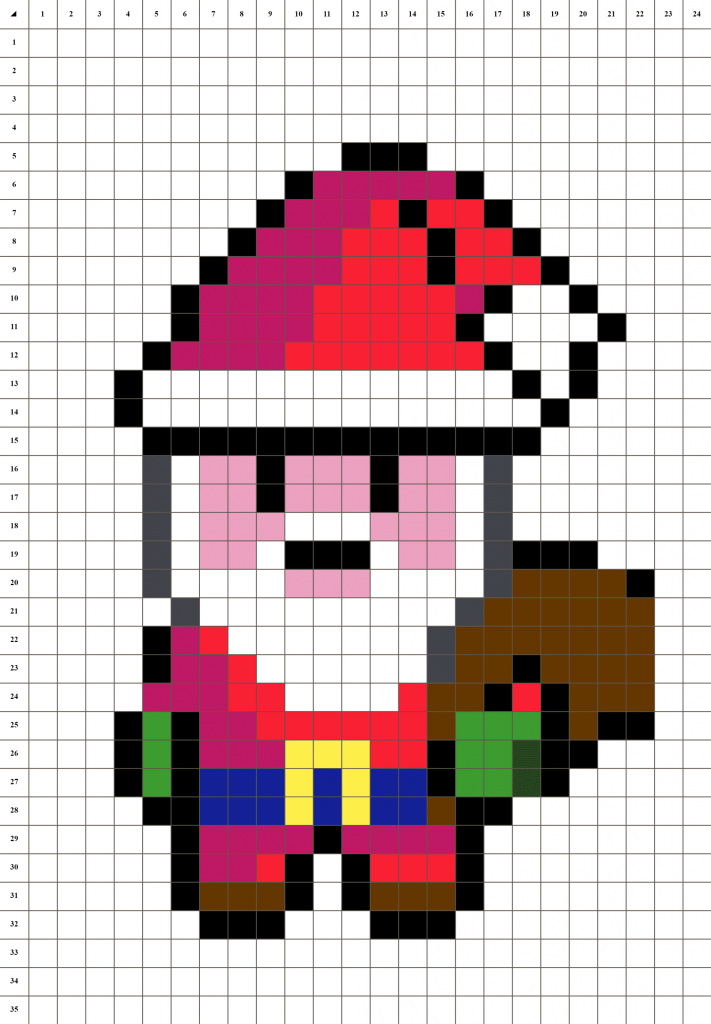 11 idées de pixel art de père noël 9