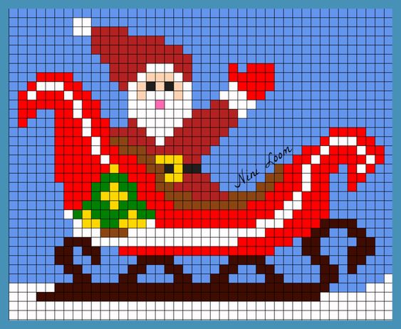 11 idées de pixel art de père noël 5