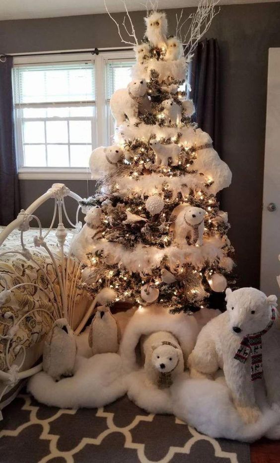 100 idées de décorations de sapin de Noël blancs 1