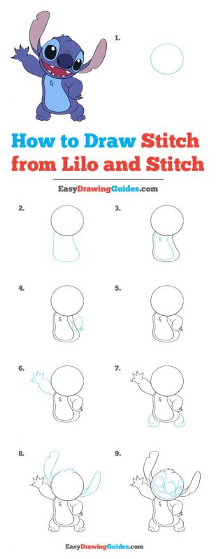 Comment dessiner et colorier Stitch/ dessin facile pour enfant