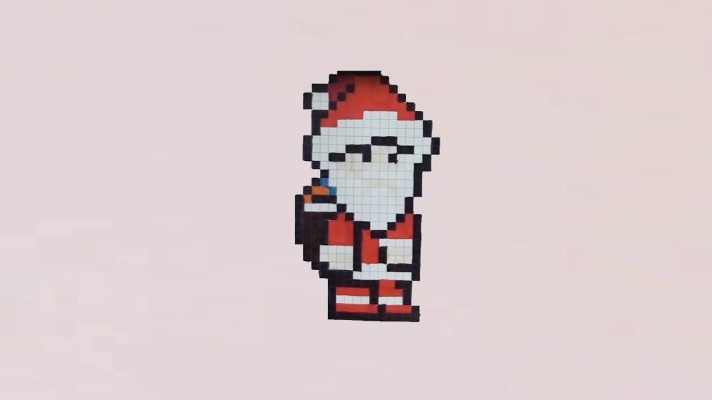 11 idées de pixel art de père noël 11