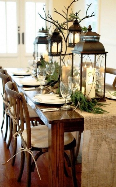 Décoration de table avec lampes 